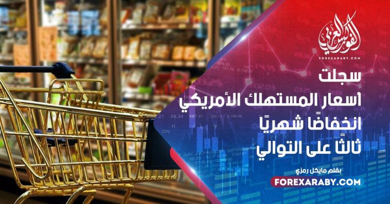 سجلت أسعار المستهلك الأمريكي انخفاضًا شهريًا ثالثًا على التوال