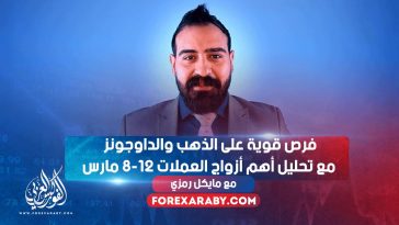 فرص قوية على الذهب والداوجونز مع تحليل أهم أزواج العملات 8-12 مارس