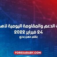 مستويات الدعم والمقاومة اليومية لأهم الأزواج | 24 فبراير 2022
