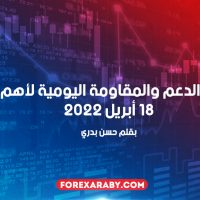 مستويات الدعم و المقاومة اليومية لأهم الأزواج | 18 أبريل 2022