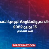 مستويات الدعم و المقاومة اليومية لأهم الأزواج | 13 يونيو 2022