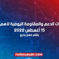 مستويات الدعم و المقاومة اليومية لأهم الأزواج | 15 أغسطس 2022