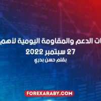 مستويات الدعم و المقاومة اليومية لأهم الأزواج | 27 سبتمبر 2022