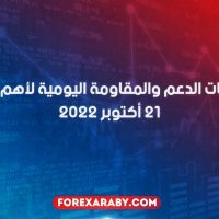 مستويات الدعم و المقاومة اليومية لأهم الأزواج | 21 أكتوبر 2022