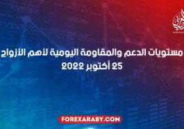 مستويات الدعم و المقاومة اليومية لأهم الأزواج | 25 أكتوبر 2022
