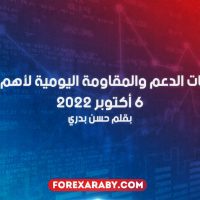 مستويات الدعم و المقاومة اليومية لأهم الأزواج | 6 أكتوبر 2022