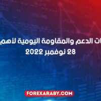مستويات الدعم و المقاومة اليومية لأهم الأزواج | 28 نوفمبر 2022