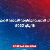 مستويات الدعم و المقاومة اليومية لأهم الأزواج | 18 يناير 2023