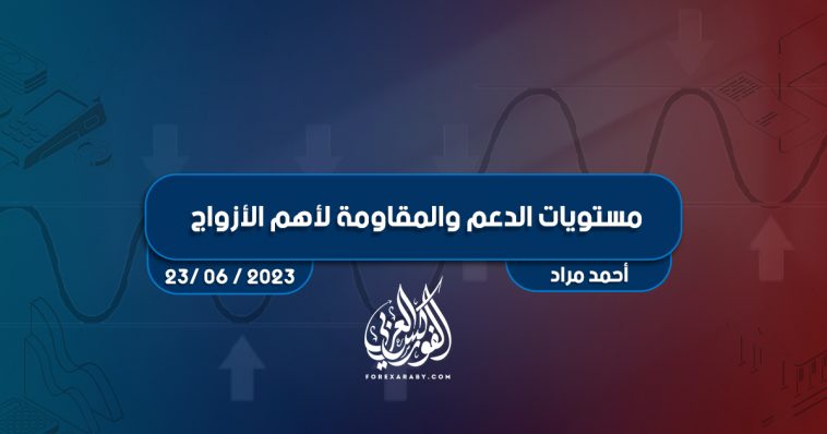 مستويات الدعم و المقاومة اليومية لأهم الأزواج | 23 يونيو 2023