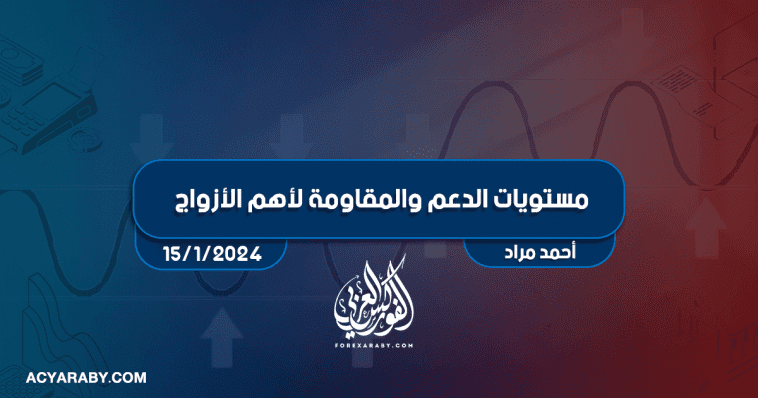 مستويات الدعم و المقاومة اليومية لأهم الأزواج | 15 يناير 2024