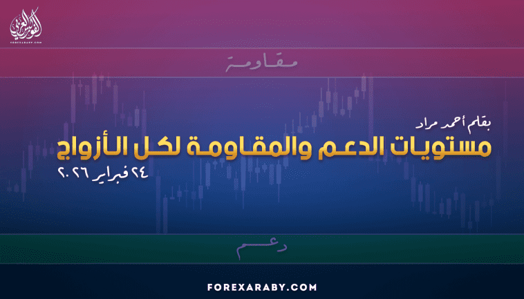 مستويات الدعم و المقاومة اليومية لأهم الأزواج | 24 فبراير 2026